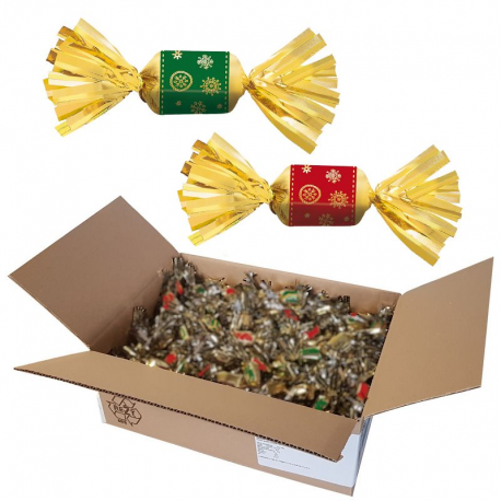 Papillotes praliné assorties fabrication Révillon - carton de 4.600kg