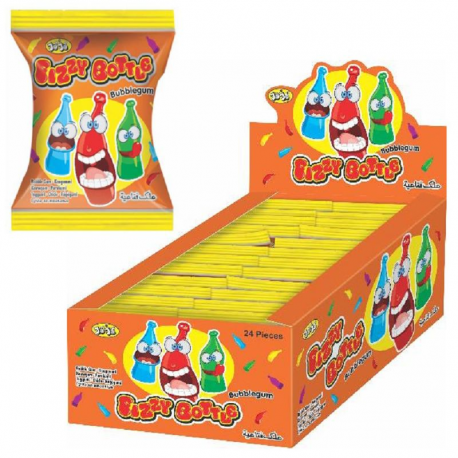 ~Fizzy bottle bubble gum - boite de 24