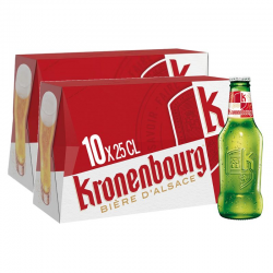 Kronenbourg bouteille en verre 25cl - Lot de 2 packs de 10