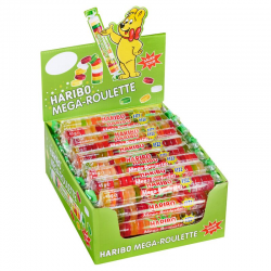 Méga roulettes fizz acides HARIBO 45g - boîte de 40