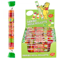 Méga roulettes fizz acides HARIBO 45g - boîte de 40