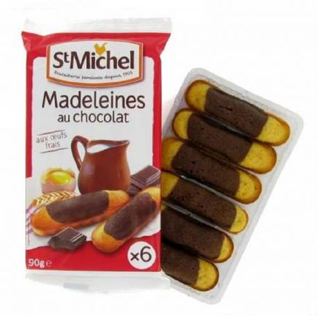Madeleines par 6 longues chocolat St Michel 90g - 20 paquets