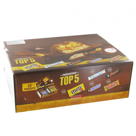 Boutique Assortiment TOP 5 - 53 barres/sachets chocolatés assortis
