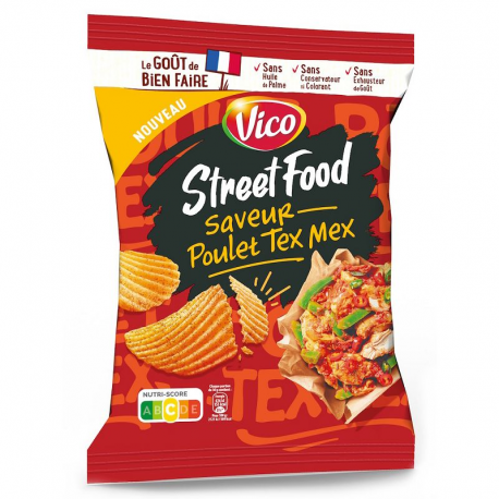Chips Street Food Poulet Tex Mex 120g - 10 paquets