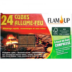 Allume feu naturel bois compressé - 24 cubes