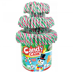 Candy canes vertes, rouges et blanches 12g - tubo de 100