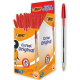 Bic cristal pointe moyenne rouge - boîte de 50