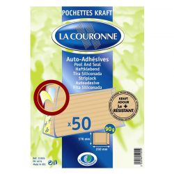 Pochettes kraft adour AA La Couronne 176 x 250 mm - étui de 50