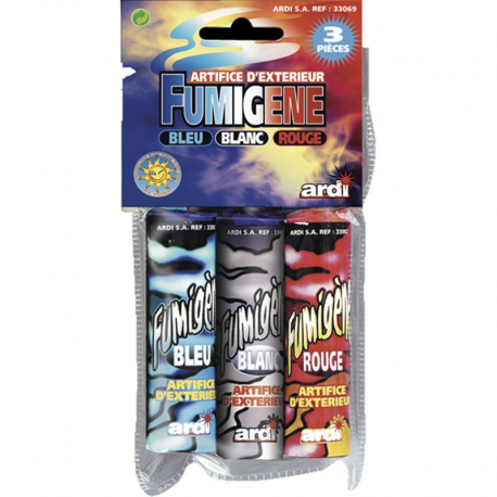 Fumigènes Bleu/Blanc/Rouge - sachet de 3