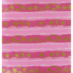 Papier cadeau Etoiles ROSE - le rouleau