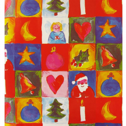 Papier cadeau Noël ROUGE - le rouleau 20mx50cm