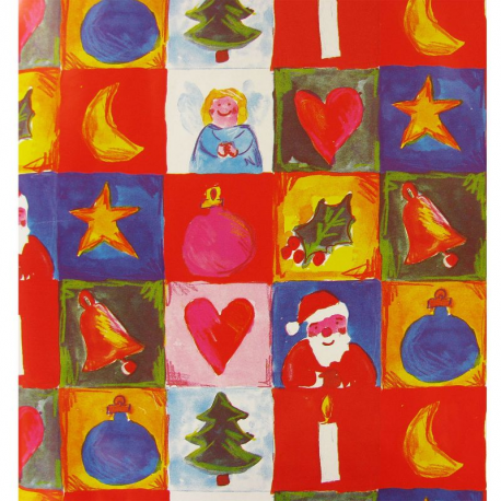 Papier cadeau Noël ROUGE - le rouleau 20mx50cm