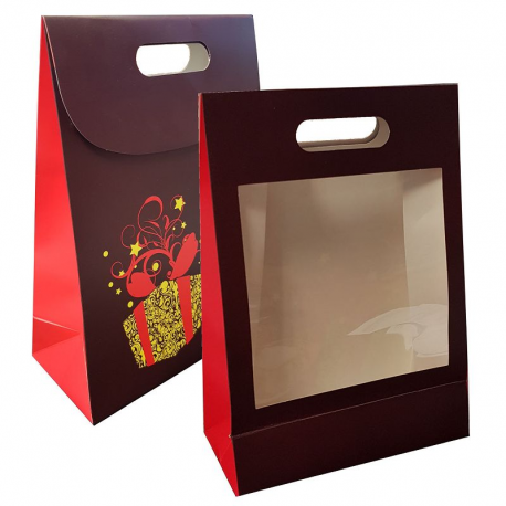 Pochette cadeau décorée avec fenêtre transparente - pièce