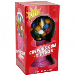 Distributeur garni de billes chewing-gum - 300g