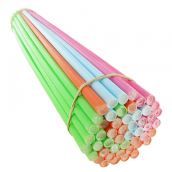 Tubes de poudre citron Rigolos 45cm - 50 pailles