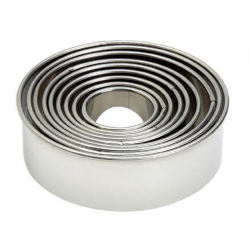 Lot de 9 découpoirs / emporte-pièces rond Lacor INOX