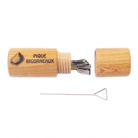 Fourreau en bois et 12 piques à bigorneaux Roger Orfèbre INOX