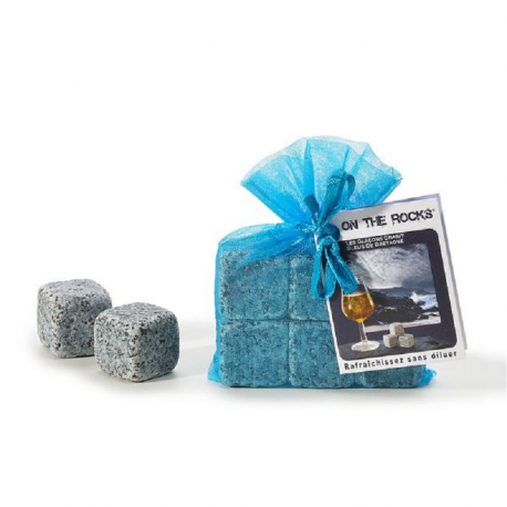Lot de 6 glaçons - On the rocks GRANIT BLEU de Bretagne
