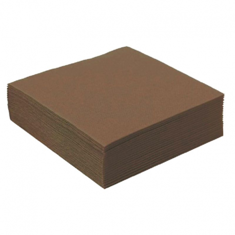 Serviettes de table unies MARRON - 50 pièces