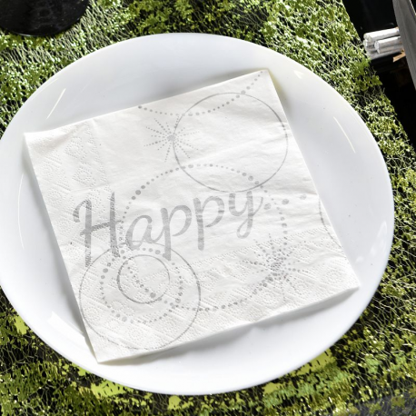 Serviettes de table Happy - 20 pièces