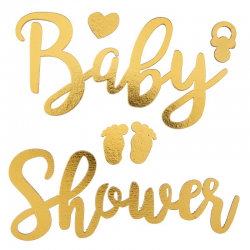 Déco autocollante Baby Shower OR - pièce