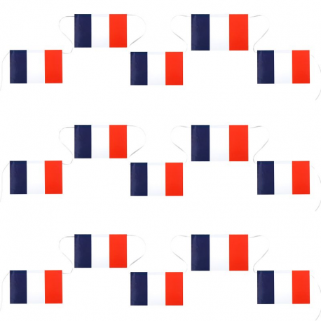 Banderole 15 drapeaux bleu blanc rouge France - pièce