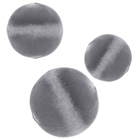 Boules déco scintillantes ARGENT - 10 pièces assorties