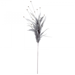 Branche Plumes et Perles GRIS - pièce