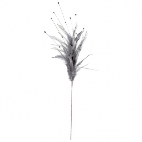 Branche Plumes et Perles GRIS - pièce