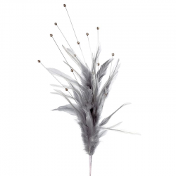 Branche Plumes et Perles GRIS - pièce
