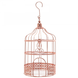 Cage en métal H. 24cm ROSE GOLD - pièce