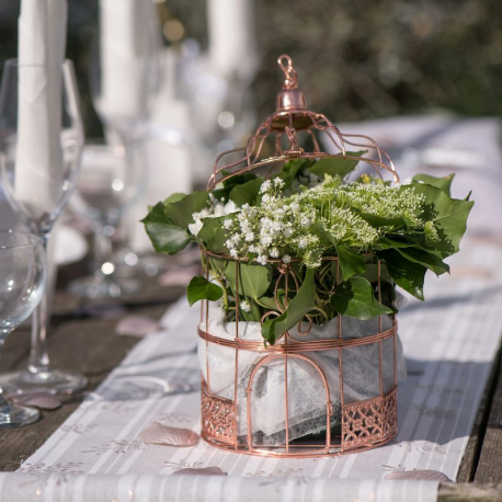 Cage en métal H. 24cm ROSE GOLD - pièce