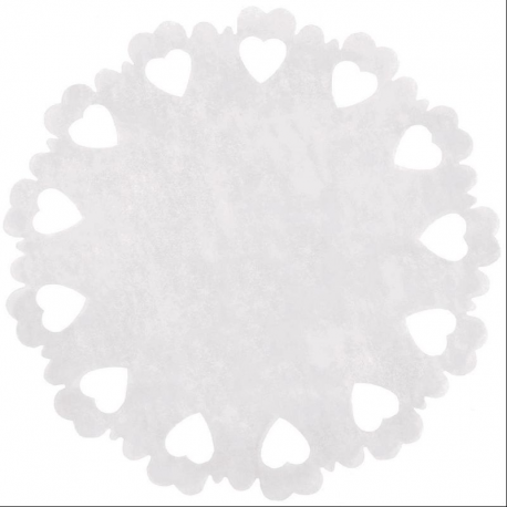 Centres de table Coeurs en intissé BLANC - 5 pièces