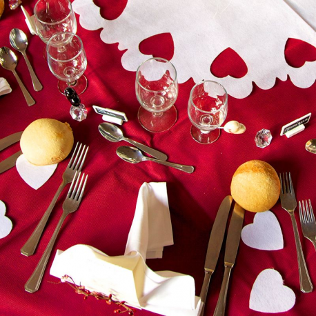 Centres de table Coeurs en intissé BLANC - 5 pièces