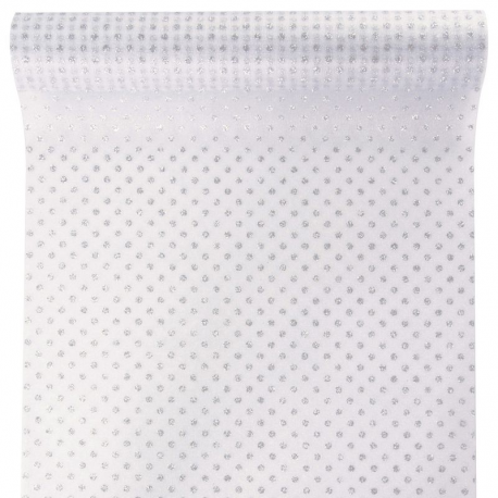 Chemin de table Pois ARGENT - pièce