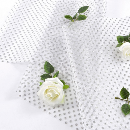 Chemin de table Pois ARGENT - pièce