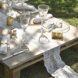 Chemin de table Dentelle BLANC 18CM - pièce