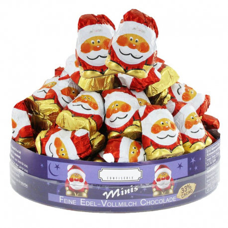 Pères Noël en chocolat au lait - tubo de 400g