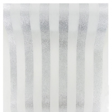 Chemin de table Rayures ARGENT/BLANC - pièce