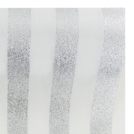 Chemin de table Rayures ARGENT/BLANC - pièce