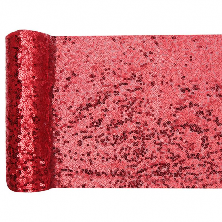 Chemin de table Sequins ROUGE - pièce