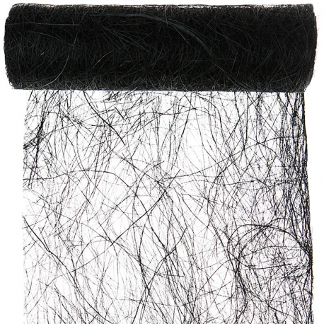 Chemin de table Abaca uni NOIR - pièce