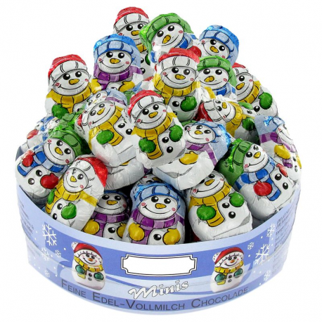 Bonhommes de neige en chocolat au lait - tubo de 400g