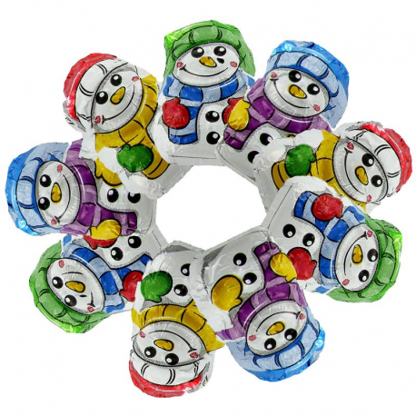 Bonhommes de neige en chocolat au lait - tubo de 400g