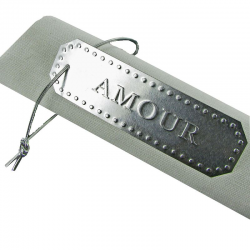 Etiquettes Amour en aluminium argenté - 4 pièces