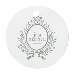 Etiquettes blanches Just Married - 10 vignettes