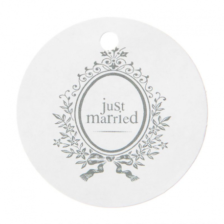 Etiquettes blanches Just Married - 10 vignettes