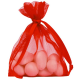 Grands sachets en organdi ROUGE - 6 pièces