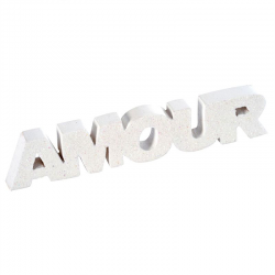 Inscription Amour BLANC pailleté - pièce