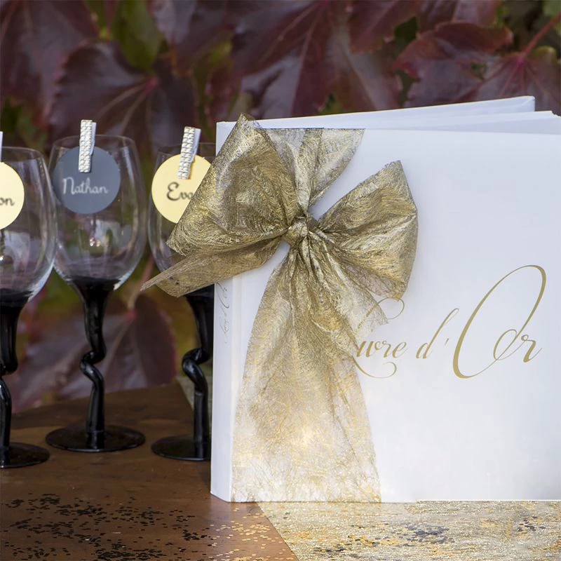 Livre D'or De Mariage 'Amour Forever' - Couverture Rigide, 20 Pages, 24x24 Cm
